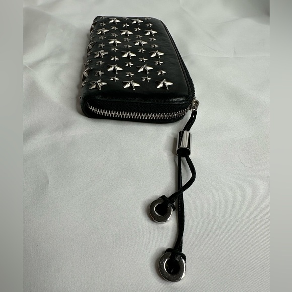 JIMMY CHOO FILIPA Star-embossed Leather Wallet Black Leather Signat… - Picture 8 of 17